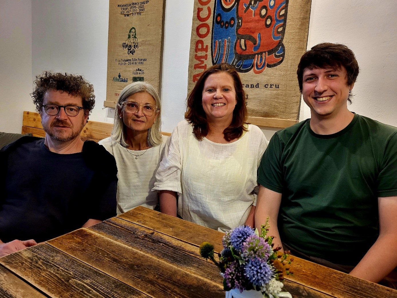Das neu gewählte Vorstandsteam des Grünen Ortsverbands Werneck (v.l.n.r.): Matthias Reimers, Dr. Roswitha Ziegler, Brigitte Stevenson, Johannes Weiß · Foto: Dr. Michael Zänglein