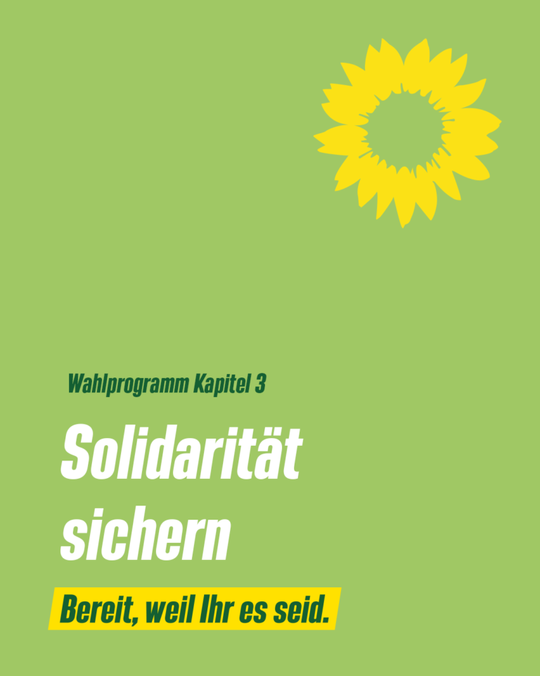 Grünes Wahlprogramm Kapitel 3: Solidarität sichern
