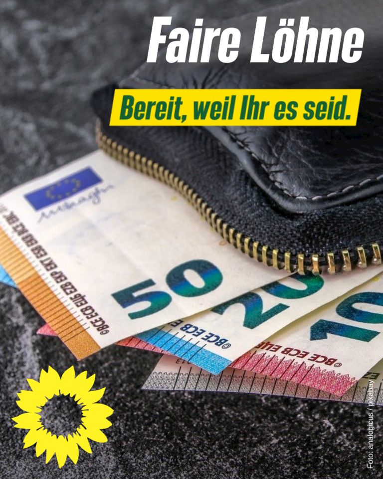 Wir sorgen für gute Arbeit und faire Löhne