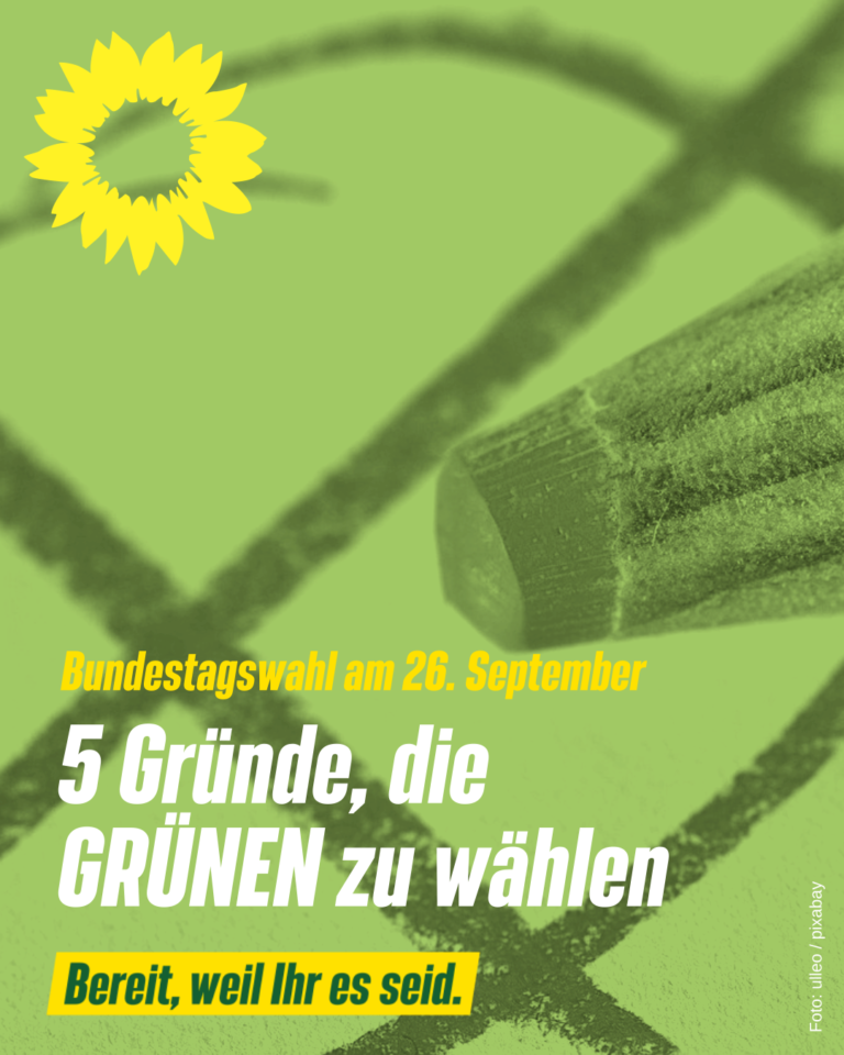 5 Gründe, die GRÜNEN zu wählen