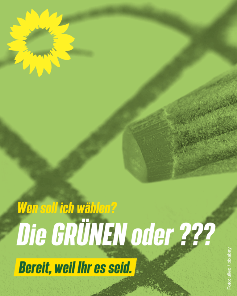 Wen soll ich wählen? Die GRÜNEN oder ???